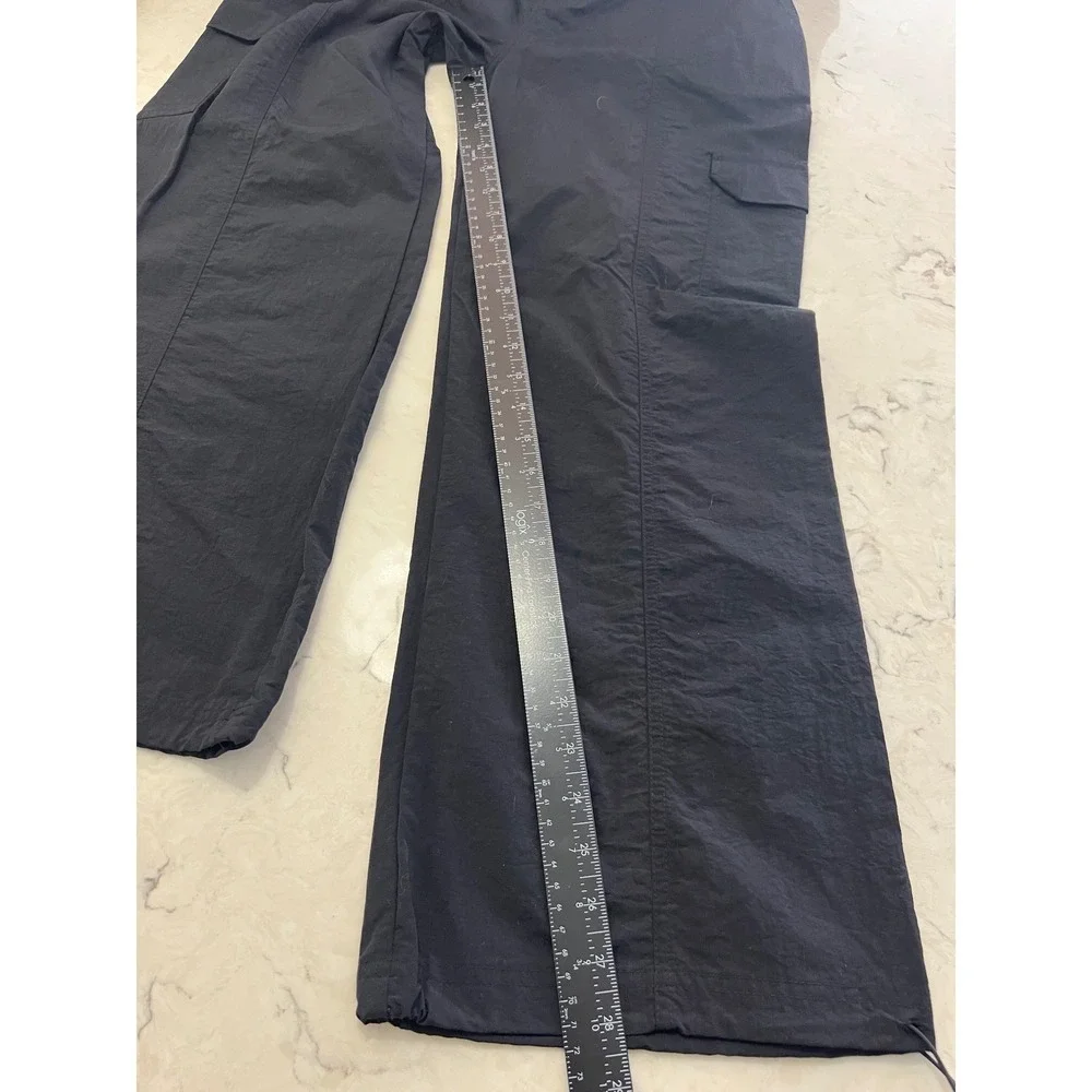 Love Tree Black Nylon‎ Cargo Parachute Pants Wide Leg High Rise 6852PH Mens M
